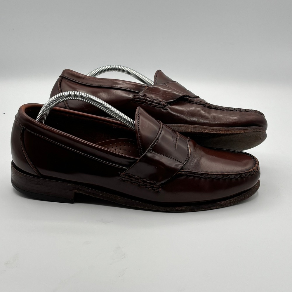 Allen Edmonds Verdun Loafers Mens 8 C Burgundy Leather Penny Slip On Office